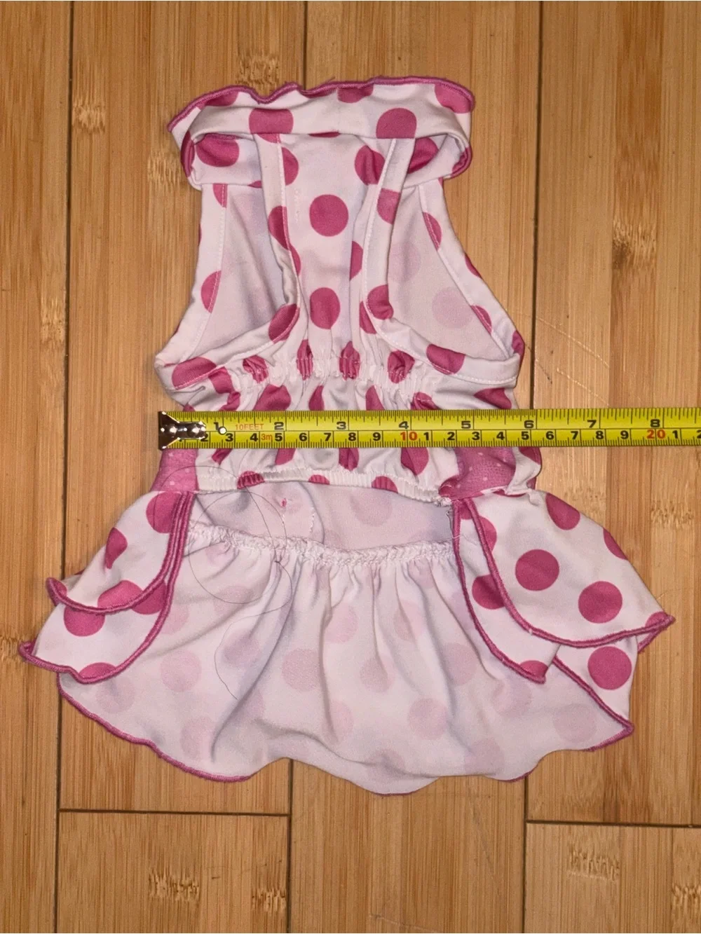 Pink Polka Dot Ruffle Dog Dress with Bow